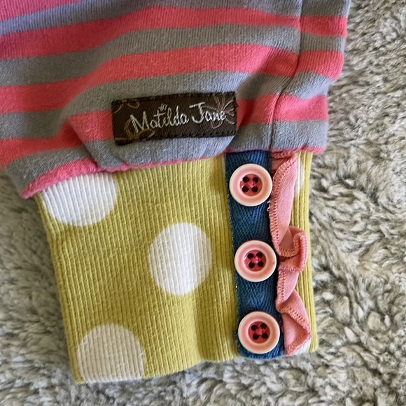 Matilda Jane Floral & Stripes joggers  SZ 6 pink ruffles lime
Polka dots - Picture 2 of 4